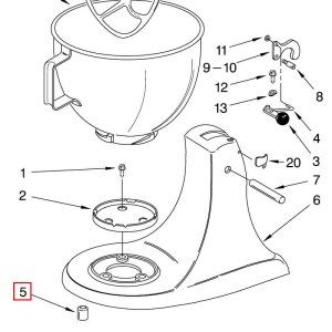 Bild 1 zu Artikel KitchenAid Gummifuß Nr. 5 – 1 Stück für K45-Typ und UltraPower Standmixer 