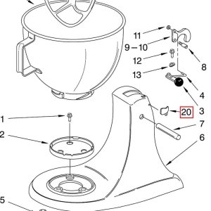 Bild 1 zu Artikel KitchenAid Headlock Nr. 20 weiß – Klappkopf-Verriegelung inkl. Blindniete 