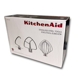 Bild 1 zu Artikel KitchenAid Schneebesen-Set, Knethaken + Flachrührer + Schneebesen aus Edelstahl für Artisan, Classic und UltraPower (4,5 Qt.) 