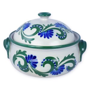 Bild 2 zu Artikel Brottopf, RUMP-Topf aus Westerwald-Keramik rund, Dekor grün-blau 